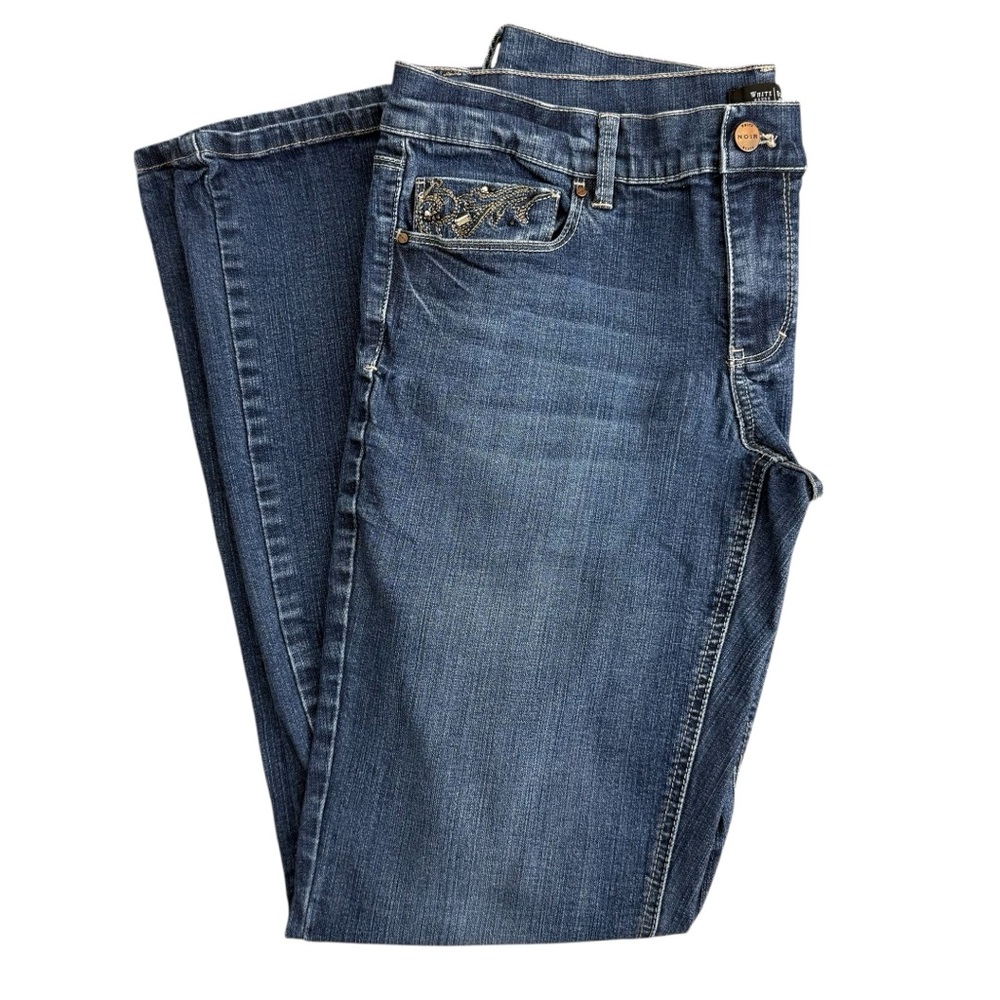White House Black Market Jeans Women Size 12R Low Rise Boot Leg Blue Denim Pant